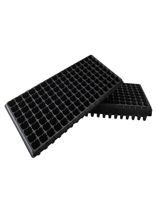 RooTrimmer مجموعة RooTrimmer من 10 قطع من صواني بدء زراعة البذور، 128 خلية، صينية بلاستيكية مسطحة سميكة ومتينة لزراعة الشتلات، 128 خلية، مناسبة لصواني TD538 1020 (21.26 بوصة، 11.02 بوصة، عمق 1.89 بوصة)، GGBQ128 - Image 1